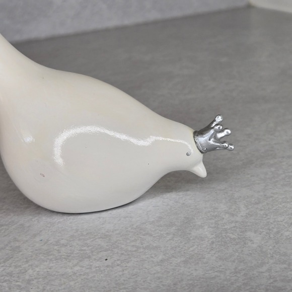 White‎ Dove Figurine with Silver Crown - Decorative Bird Ornament - Picture 6 of 9